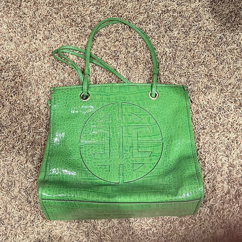 Large green handbag
